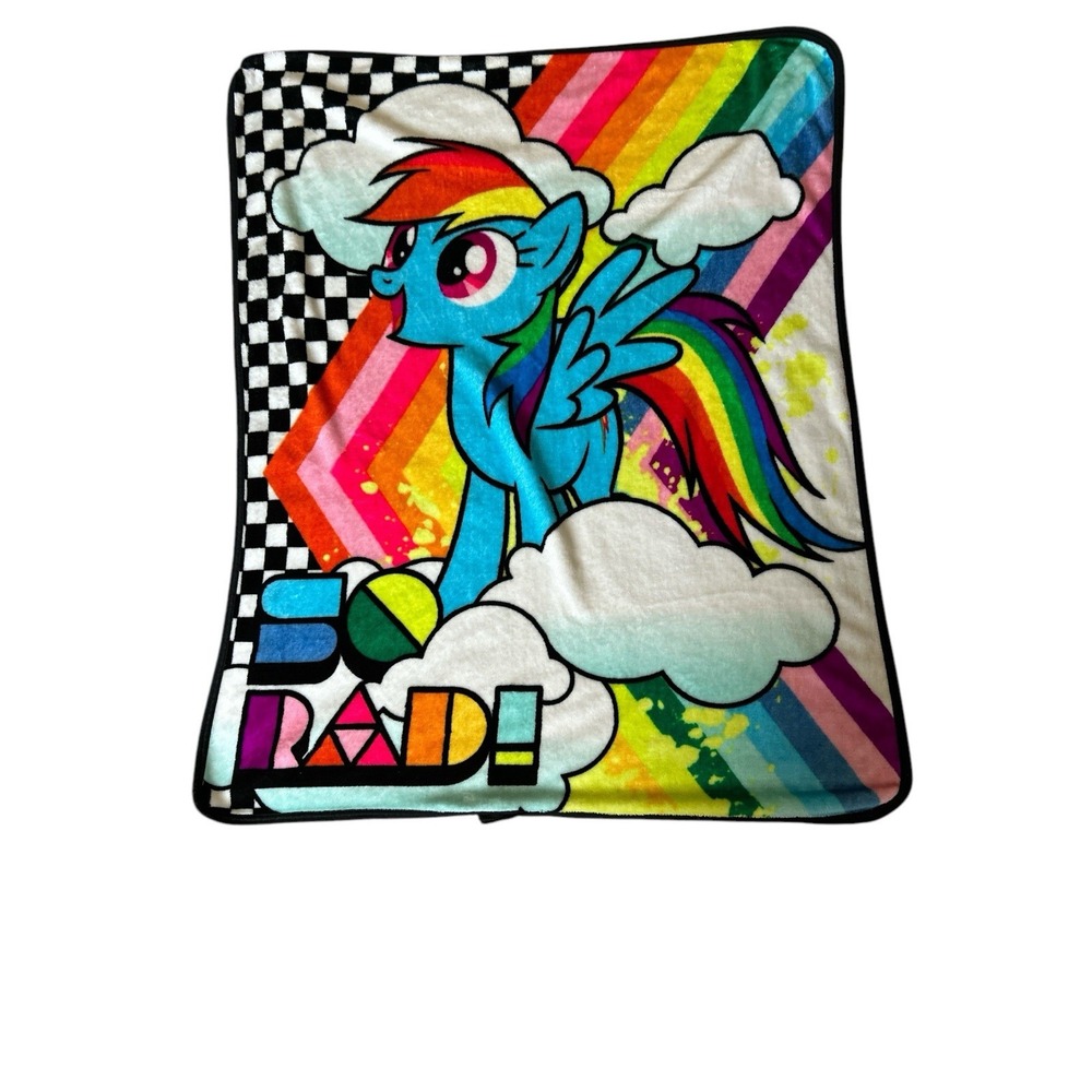 My Little Pony Rainbow Dash Plush Throw Silky Soft 'So‎ Rad' 40x50 Blanket 2017